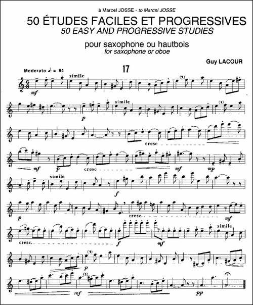 Guy-Lacour-50-首萨克斯练习曲之17-萨克斯谱