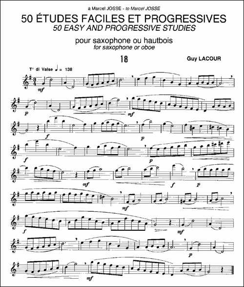 Guy-Lacour-50-首萨克斯练习曲之18-萨克斯谱