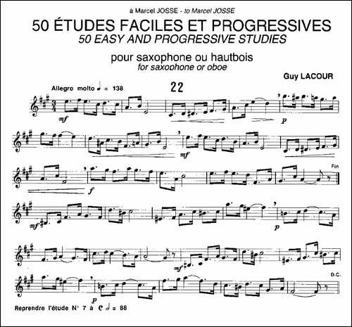 Guy-Lacour-50-首萨克斯练习曲之22-萨克斯谱