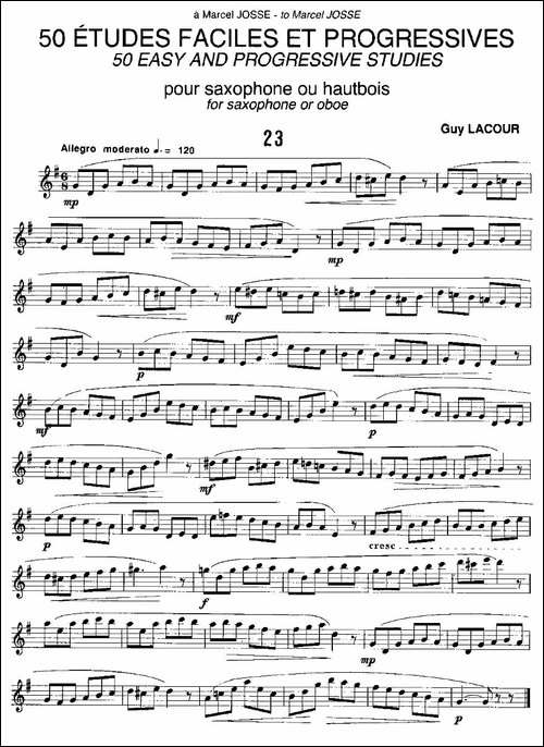 Guy-Lacour-50-首萨克斯练习曲之23-萨克斯谱