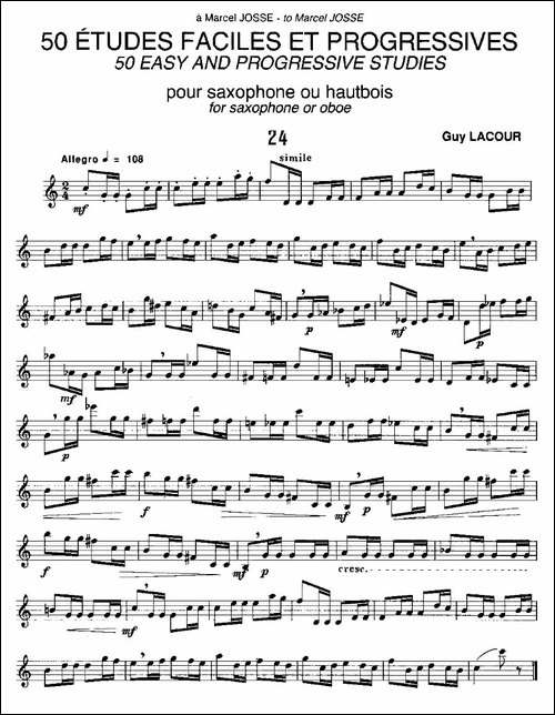 Guy-Lacour-50-首萨克斯练习曲之24-萨克斯谱