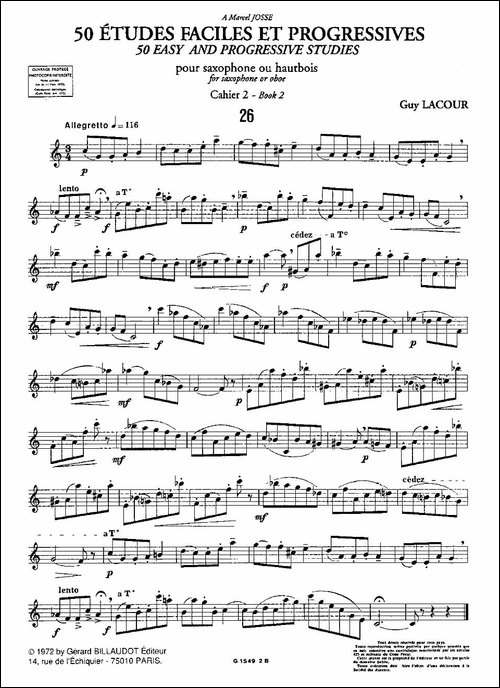 Guy-Lacour-50-首萨克斯练习曲之26-萨克斯谱