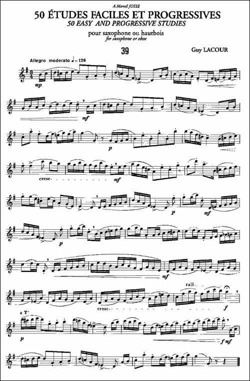 Guy-Lacour-50-首萨克斯练习曲之39-萨克斯谱