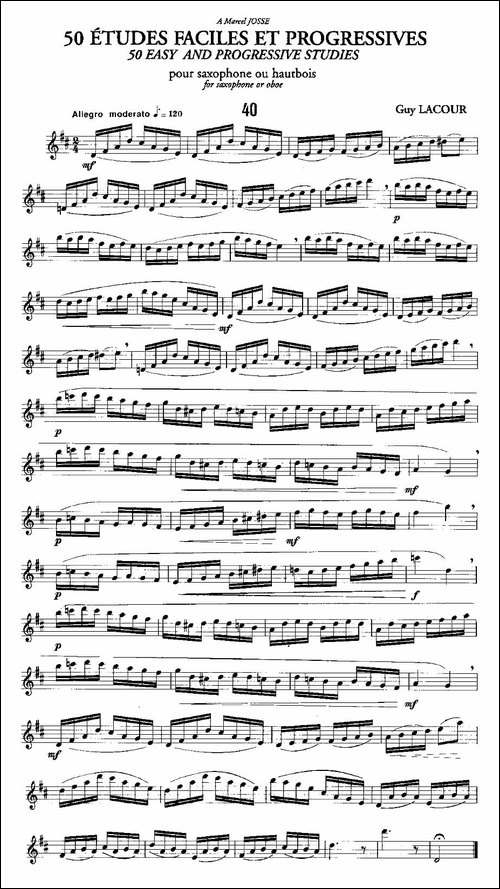 Guy-Lacour-50-首萨克斯练习曲之40-萨克斯谱