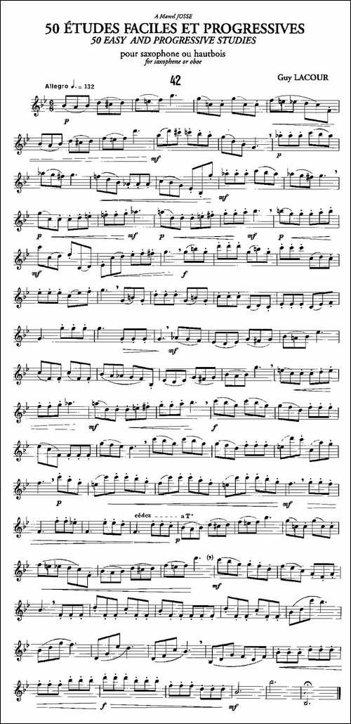 Guy-Lacour-50-首萨克斯练习曲之42-萨克斯谱
