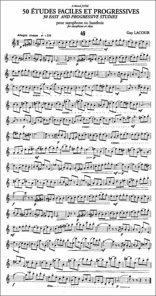 Guy-Lacour-50-首萨克斯练习曲之49-萨克斯谱