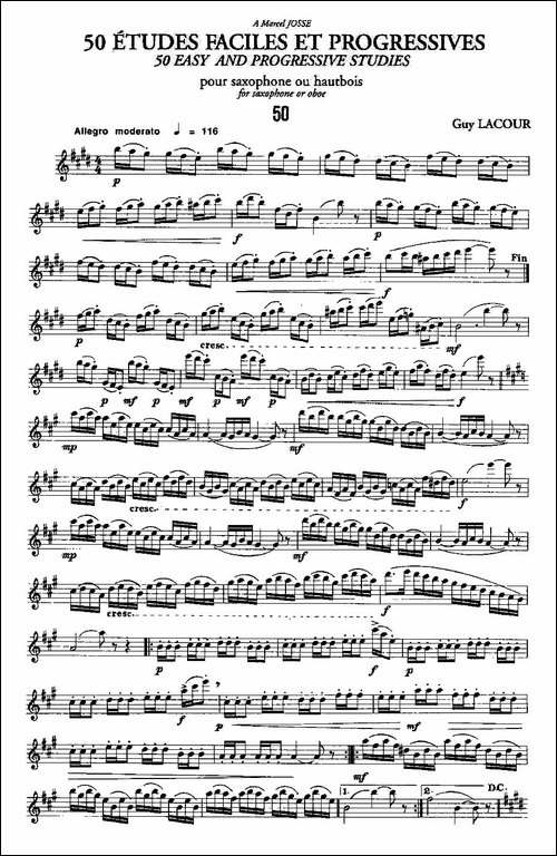 Guy-Lacour-50-首萨克斯练习曲之50-萨克斯谱