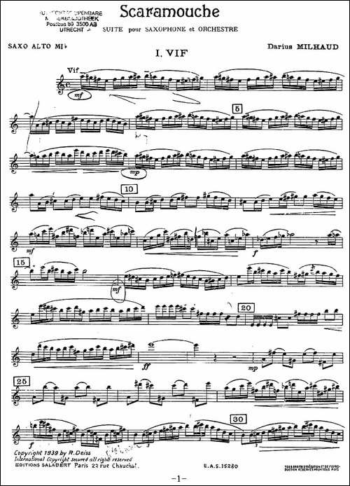 Scaramouche-胆小鬼-萨克斯谱