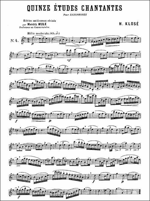 Klose-Etudes-Chantantes-Pour-Saxophone-练习曲之四-萨克斯谱
