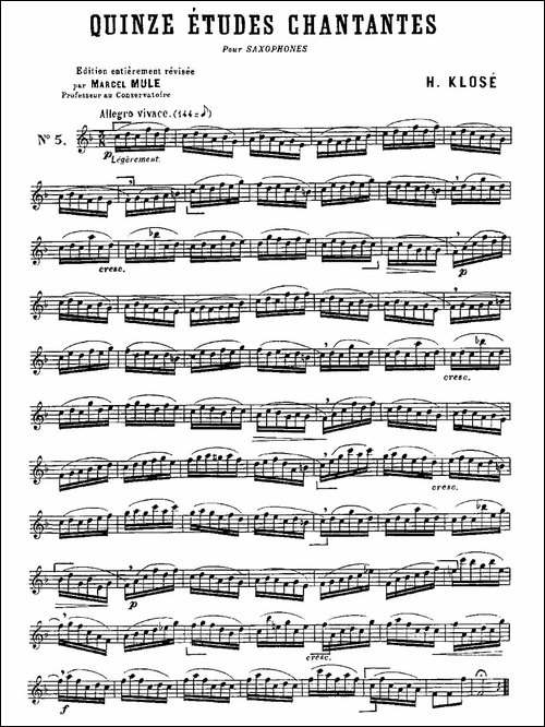 Klose-Etudes-Chantantes-Pour-Saxophone-练习曲之五-萨克斯谱