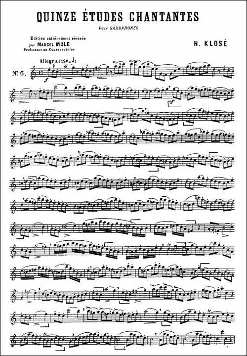 Klose-Etudes-Chantantes-Pour-Saxophone-练习曲之六-萨克斯谱