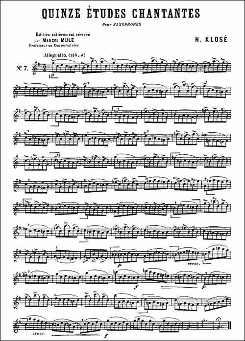 Klose-Etudes-Chantantes-Pour-Saxophone-练习曲之七-萨克斯谱