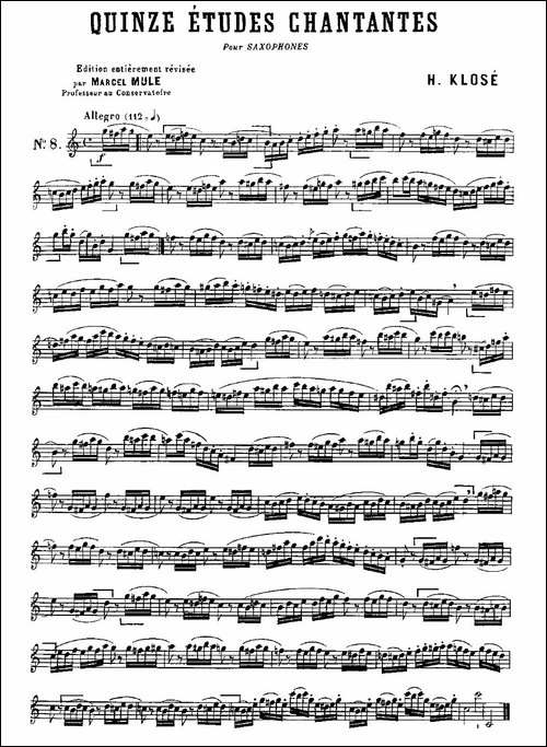 Klose-Etudes-Chantantes-Pour-Saxophone-练习曲之八-萨克斯谱