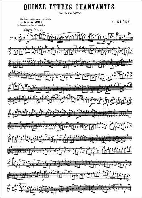 Klose-Etudes-Chantantes-Pour-Saxophone-练习曲之九-萨克斯谱