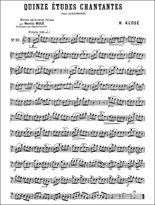 Klose-Etudes-Chantantes-Pour-Saxophone-练习曲之十-萨克斯谱