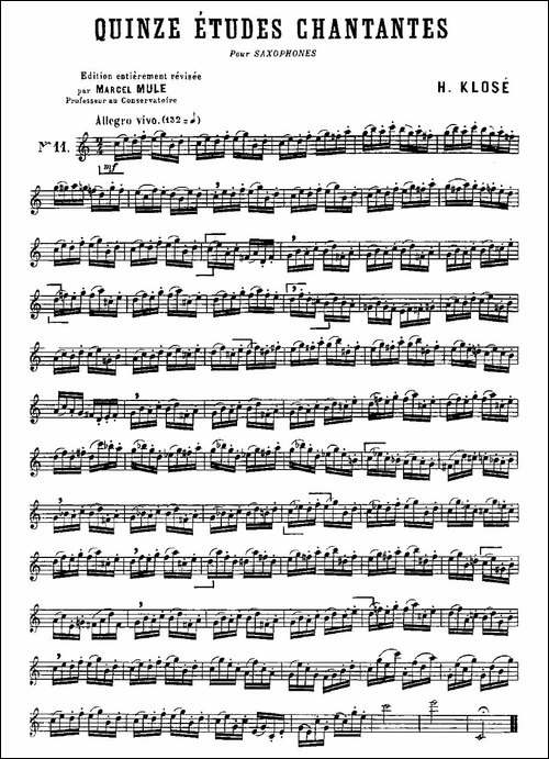 Klose-Etudes-Chantantes-Pour-Saxophone-练习曲之十一-萨克斯谱
