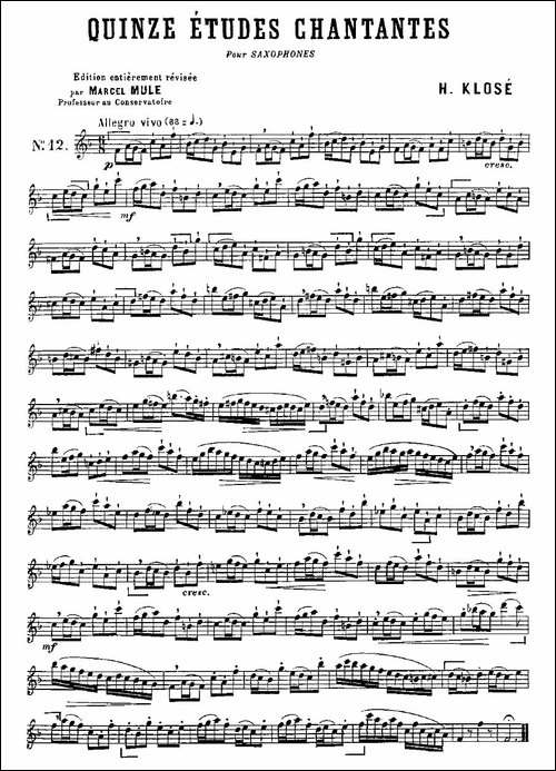 Klose-Etudes-Chantantes-Pour-Saxophone-练习曲之十二-萨克斯谱