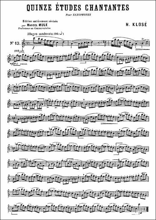 Klose-Etudes-Chantantes-Pour-Saxophone-练习曲之十三-萨克斯谱