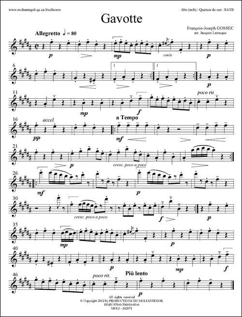 Gavotte-四重奏分谱-萨克斯谱