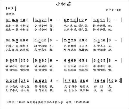 小树苗-刘华平-词曲