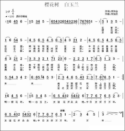 樱花树-白玉兰