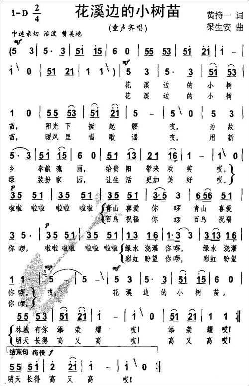 花溪边的小树苗