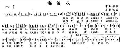 海浪花-李甜芬词-廖昆铭曲
