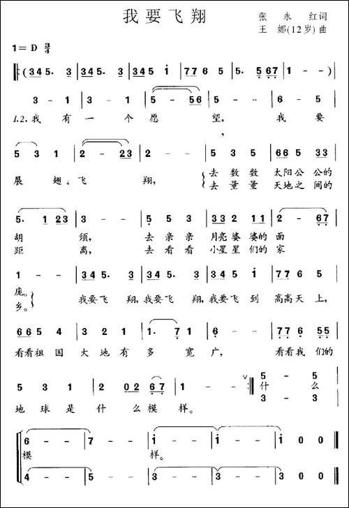 我要飞翔-张永红词-王娜曲