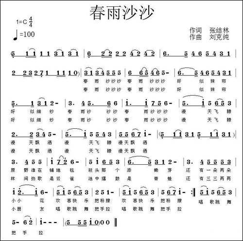 春雨沙沙-张结林词-刘克纯曲
