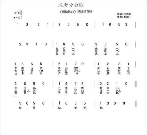 垃圾分类歌-刘志毅词-杨柳汀曲