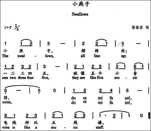 小燕子-张铁苏词-杨丽华曲、中英文对照