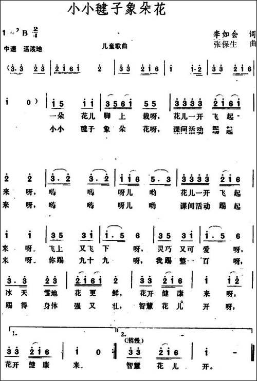 小小毽子象朵花-