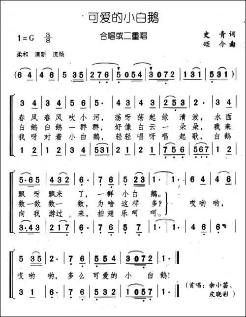 可爱的小白鹅