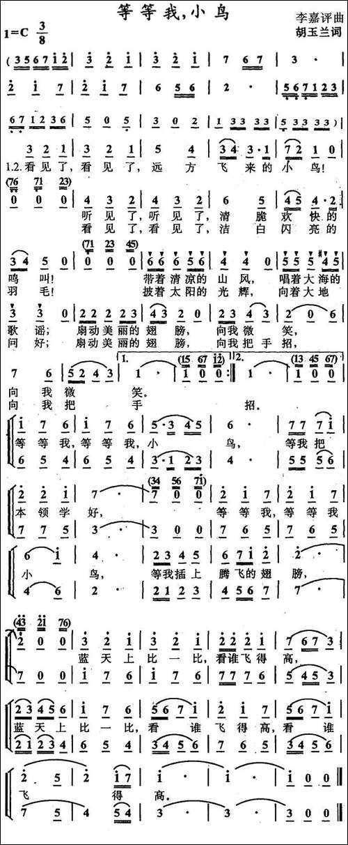 等等我，小鸟-合唱