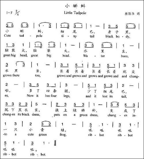 小蝌蚪-杨丽华词曲