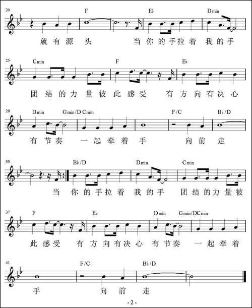 左手右手-《喜羊羊虎虎生威》插曲、带和弦五线谱