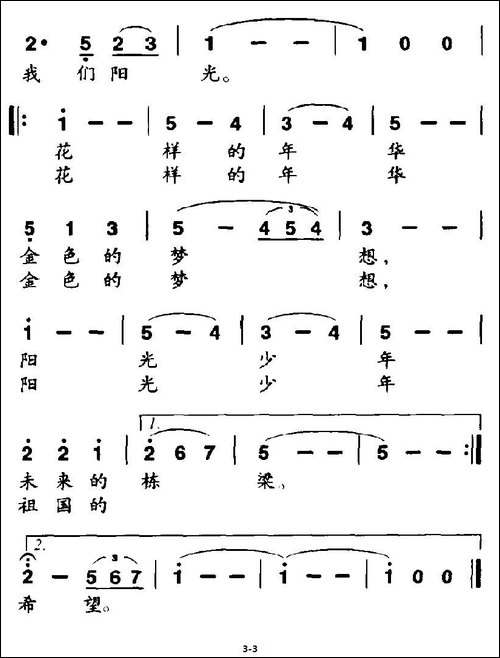 阳光少年-丁跃坚词-贾金亮曲