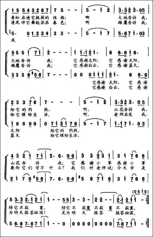 明天报答祖国-合唱