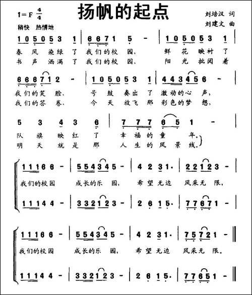 扬帆的起点-刘培汉词-刘建文曲、合唱