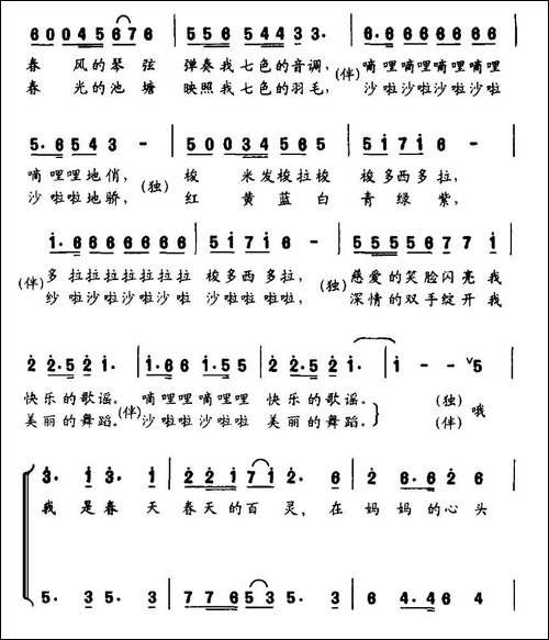 我是春天的百灵鸟-独唱+伴唱