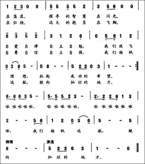 扬帆远航-乐音词-杨瑞庆曲
