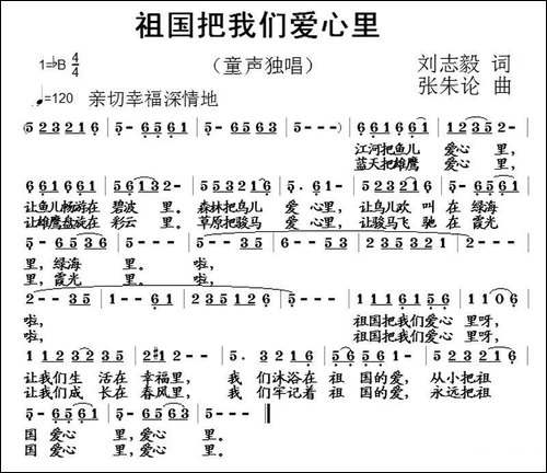 祖国把我们爱心里-刘志毅词-张朱论曲