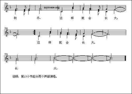 我怎样成大-电影《烛光里的微笑》主题歌-五线谱
