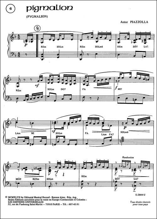 Piazzolla合集：6、Pigmalion-手风琴谱
