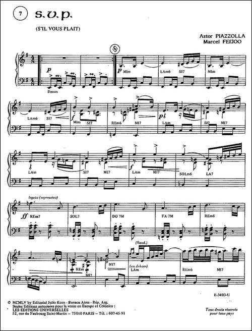 Piazzolla合集：7、S.V.P.-手风琴谱