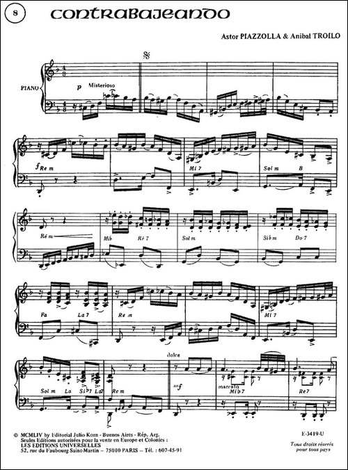 Piazzolla合集：8、Contrabajeando-手风琴谱