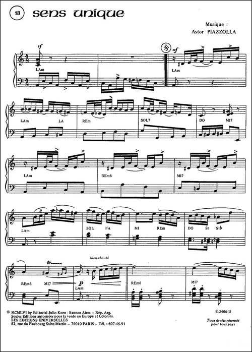Piazzolla合集：13、Sens-Unique-手风琴谱