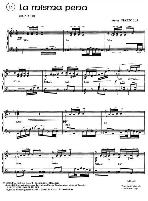 Piazzolla合集：16、La-Misma-Pena-手风琴谱