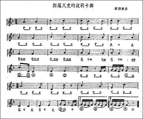 斯罗瓦克的波莉卡舞-手风琴谱