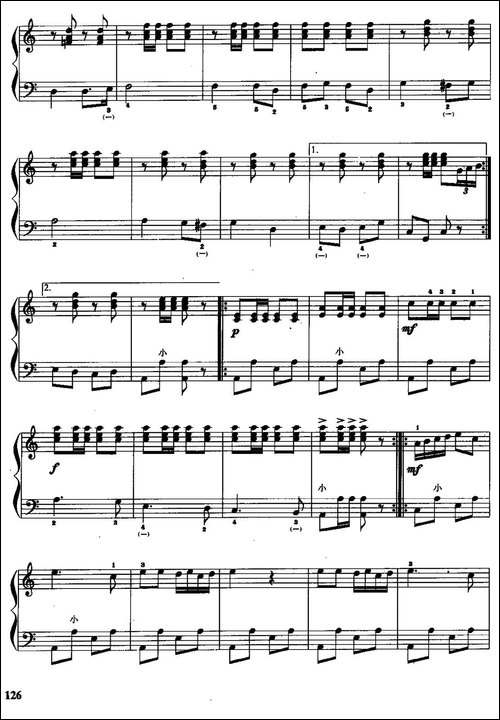 儿童手风琴曲：骑兵进行曲-手风琴谱